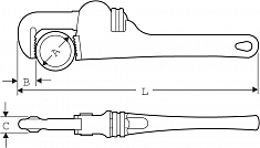 Размеры прямого трубного ключа Super-Ego Heavy Duty 14"