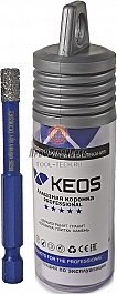 Упаковка коронки алмазной по керамограниту Keos Professional Vacuum Brazed 1/4" HEX 6 мм